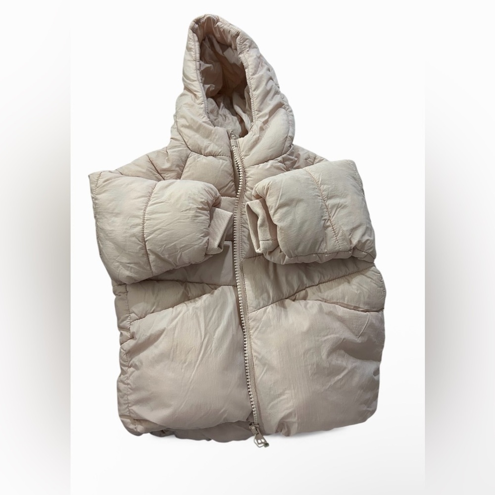 Zara Baby Sz 12-18 month Soft Pink Winter Zip Up Puffer Jacket Coat with hood - Picture 6 of 8